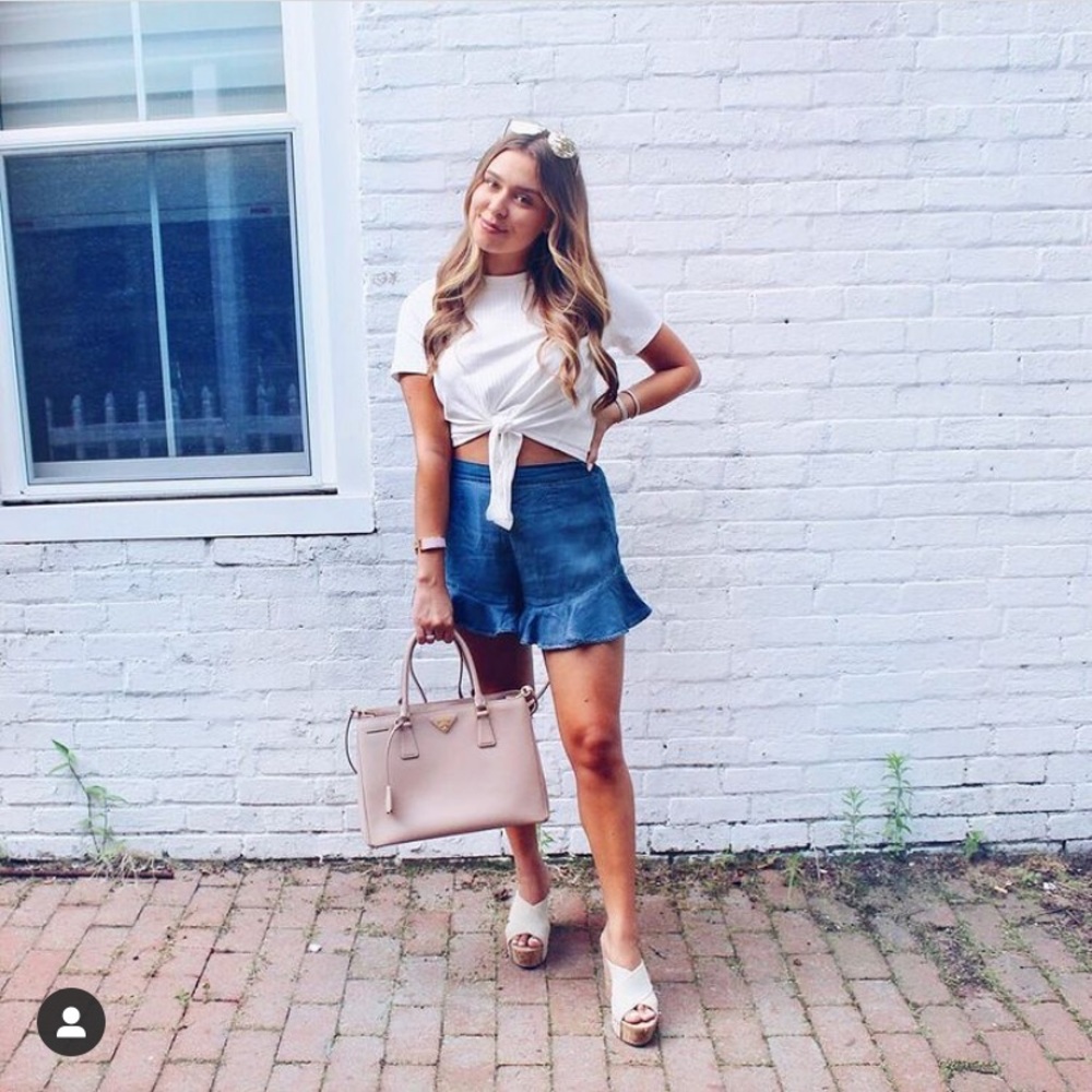 Flare hem shorts